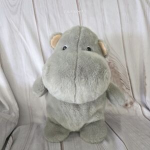 Vintage Bush Gardens Pot Bellied Hippo Hippopotamus Plush Toy Chubby A&A 13 Inch